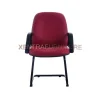 kursi hadap kaki cantilever dengan sandaran tangan, warna maroon