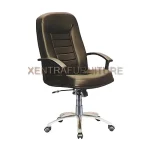 kursi direktur fantoni f 3003 al, kulit oscar hitam, kaki aluminium