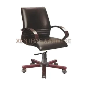 kursi manager fantoni f 3016 l, kulit genuine leather, tangan & kaki kayu