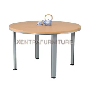 meja meeting bundar Aditech SR 1204 diameter 120 cm, dengan kaki metal