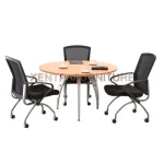 meja meeting bundar Aditech FM 12 diameter 120 cm, dengan kaki metal