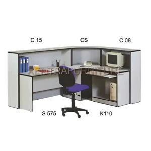 meja resepsionis counter Aditech Astro Set model L