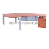 meja direksi modern model melengkung Aditech XE 01 dengan fix drawer