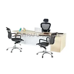 meja direksi modern Aditech FR 02 dengan credenza