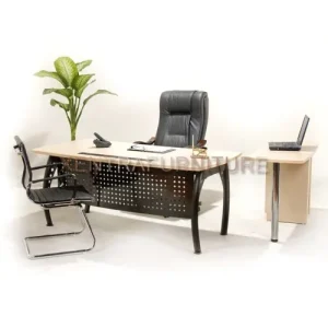 meja direktur minimalis bentuk L Aditech FD 08