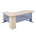 meja direktur modern model L Aditech M 2012 M, dengan modesti dan kaki metal