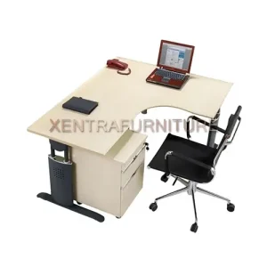 meja kantor modern Aditech SM 1212 M bentuk L kaki metal
