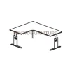 meja kantor modern Aditech SM 1212 M bentuk L kaki metal
