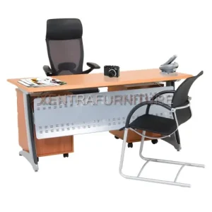 meja kerja manager minimalis Aditech MS 02 dengan kaki dan modesti metal