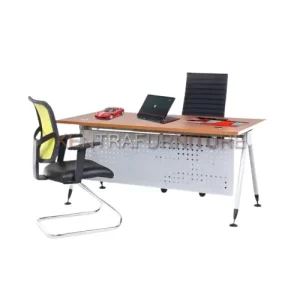 meja manager minimalis Aditech FR 19 dengan kaki dan modesti metal