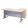 Aditech M 1612 K meja manager bentuk L kaki metal, dengan fix drawer