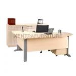 meja manajer modern bentuk L Aditech NFD 64
